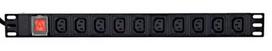 GEMBIRD Power Distribution Unit PDU 10pcs C13 Sockets 1U 16A C19 Plug 2m Cable