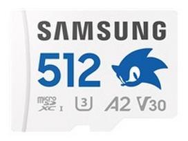 SAMSUNG Sonic microSD Memory Card 512GB UHS-I U3 Full HD 4K UHD 180MB/s Read 130MB/s Write For Handheld Consoles incl. SD-Adapter