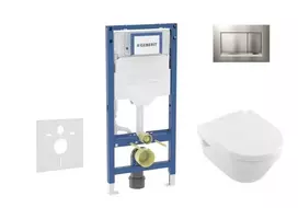 Geberit Duofix potinkinio modulio komplektas, Architectura unitazas su švelnaus uždarymo dangčiu ir Sigma30 nuleidimo mygtuku, matinis chromas/chromas SANI11CK2106
