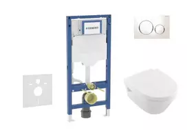 Geberit Duofix potinkinio modulio komplektas, Architectura unitazas su švelnaus uždarymo dangčiu ir Sigma20 nuleidimo mygtuku, baltas/chromuotas SANI11CK3103