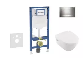 Geberit Duofix potinkinio modulio komplektas, Architectura unitazas su švelnaus uždarymo dangčiu ir Sigma30 nuleidimo mygtuku, chromuotas SANI11CK1105