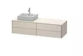 Duravit XSquare - Spintelė praustuvui 160×55×40 cm, 4 stalčiai, pilkai matinė XS4914L8383