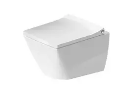 Duravit Viu - pakabinamas unitazas Compact, be rėmelio, DuraFix, su WonderGliss, Alpine White 25730900001