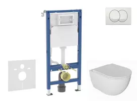 Geberit Duofix potinkinio modulio komplektas, WC Oudee su minkšto uždarymo dangčiu ir Delta nuleidimo mygtuku, baltas SANI11CA3136B