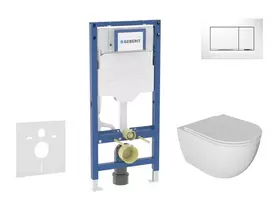 Geberit Duofix potinkinio modulio komplektas, Oudee unitazas su švelnaus uždarymo dangčiu ir Sigma30 nuleidimo mygtuku, baltas/chromuotas SANI11CA3115B