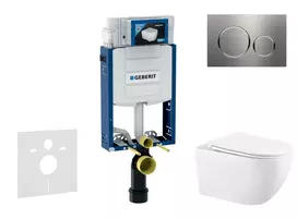 Geberit Kombifix - potinkinio modulio komplektas, WC Gaia su švelnaus uždarymo dangčiu ir Sigma20 nuleidimo mygtuku, nerūdijantis plienas SANI15CA6102