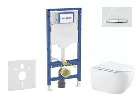 Geberit Duofix - potinkinio modulio komplektas, Gaia WC su švelnaus uždarymo dangčiu ir Sigma50 nuleidimo mygtuku, chromas / Alpių balta SANI11CA3141B