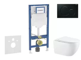 Geberit Duofix potinkinio modulio komplektas, WC Gaia su minkšto uždarymo dangčiu ir Sigma01 nuleidimo mygtuku, juodas SANI11CA5134B
