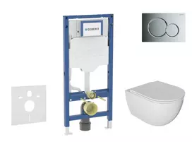 Geberit Duofix potinkinio modulio komplektas, Oudee unitazas su švelnaus uždarymo dangčiu ir Sigma01 nuleidimo mygtuku, blizgus chromas SANI11CA1120B