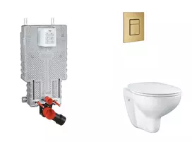 Grohe Uniset - Pakabinamo elemento komplektas, WC su švelnaus uždarymo dangčiu ir Skate Cosmopolitan nuleidimo mygtuku, šukuotas Cool Sunrise SANI15BB4101