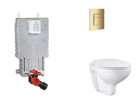 Grohe Uniset - Pakabinamo elemento komplektas, WC su švelnaus uždarymo dangčiu ir Skate Cosmopolitan nuleidimo mygtuku, Cool Sunrise SANI15BB4102