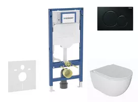 Geberit Duofix potinkinio modulio komplektas, WC Oudee su minkšto uždarymo dangčiu ir Sigma01 nuleidimo mygtuku, juodas SANI11CA5133B