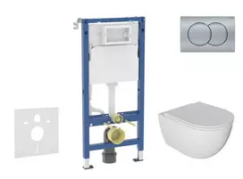 Geberit Duofix potinkinio modulio komplektas, WC Oudee su minkšto uždarymo dangčiu ir Delta01 nuleidimo mygtuku, matinis chromas SANI11CA1125B