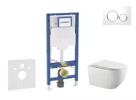 Geberit Duofix potinkinio modulio komplektas, Gaia WC su minkšto uždarymo dangčiu ir Sigma20 nuleidimo mygtuku, baltas/chromuotas SANI11CA3122B