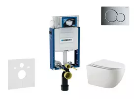 Geberit Kombifix - potinkinio modulio komplektas, Gaia WC su švelnaus uždarymo dangčiu ir Sigma01 nuleidimo mygtuku, blizgus chromas SANI15CA1122