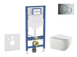 Geberit Duofix potinkinio modulio komplektas, Gaia WC su minkšto uždarymo dangčiu ir Sigma01 nuleidimo mygtuku, blizgus chromas SANI11CA1132B