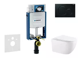 Geberit Kombifix - potinkinio modulio komplektas, WC Gaia su minkšto uždarymo dangčiu ir Sigma01 nuleidimo mygtuku, juodas SANI15CA5117