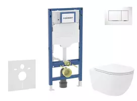 Geberit Duofix potinkinio modulio komplektas, WC Oudee Vortex su minkšto uždarymo dangčiu ir Sigma30 nuleidimo mygtuku, baltas/chromuotas SANI11CA3186B