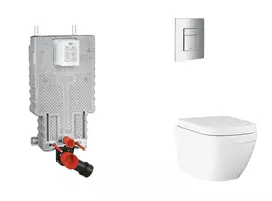 Grohe Uniset - Pakabinamo elemento komplektas, WC su švelnaus uždarymo dangčiu ir Skate Cosmopolitan nuleidimo mygtuku, Triple Vortex, chromuotas SANI15BB2104