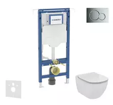 Geberit Duofix - komplektas, pakabinamas elementas, Ideal Standard Tesi unitazas ir dangtis, Sigma01 mygtukai, Aquablade, SoftClose, chromuota apdaila SANI11CD3134