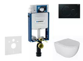 Geberit Kombifix - potinkinio modulio komplektas, WC Oudee su švelnaus uždarymo dangčiu ir Sigma01 nuleidimo mygtuku, juodas SANI15CA5113