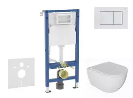 Geberit Duofix potinkinio modulio komplektas, WC Oudee su minkšto uždarymo dangčiu ir Delta30 nuleidimo mygtuku, Alpių baltumo SANI11CA3139B