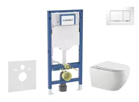 Geberit Duofix potinkinio modulio komplektas, Gaia WC su minkšto uždarymo dangčiu ir Sigma30 nuleidimo mygtuku, baltas/chromuotas SANI11CA3123B