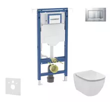 Geberit Duofix - potinkinio elemento komplektas, Ideal Standard Tesi unitazas ir sėdynė, Sigma30 mygtukai, Aquablade, SoftClose, matinis chromas/chromas SANI11CD2112