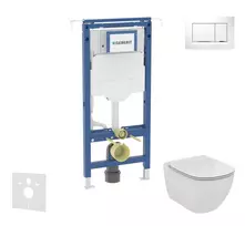 Geberit Duofix - komplektas, paslėptas bakelis, Ideal Standard Tesi WC ir dangtis, Sigma30 mygtukai, Aquablade, SoftClose, baltas/blizgus chromas SANI11CD3138