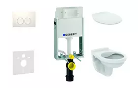 Geberit Kombifix - Pakabinamo unitazo Alpha su dangčiu ir nuleidimo mygtuku Delta21 montavimo elementas, Alpių baltumo spalvos 110.100.00.1 NR1