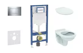 Geberit Duofix potinkinio modulio komplektas, Alpha WC su dangčiu ir Sigma30 nuleidimo mygtuku, chromuotas SANI11CD1129