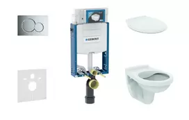 Geberit Kombifix - montavimo rinkinys pakabinamam unitazui Alpha su klozeto dangčiu, su SIGMA01 mygtuko mygtuku, poliruotas chromas 110.302.00.5 NR2