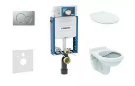 Geberit Kombifix - montavimo rinkinys pakabinamam unitazui Alpha su klozeto dangčiu, su SIGMA01 mygtuko mygtuku, matinis chromas 110.302.00.5 NR3