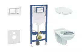 Geberit Duofix potinkinio modulio komplektas, Alpha WC su dangčiu ir Sigma30 nuleidimo mygtuku, baltas/chromuotas SANI11CD3128