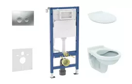 Geberit Duofix potinkinio modulio komplektas, Alpha WC su dangčiu ir Delta21 nuleidimo mygtuku, matinis chromas SANI11CD2142