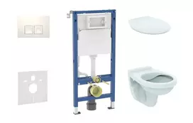 Geberit Duofix potinkinio modulio komplektas, Alpha WC su dangčiu ir Delta35 nuleidimo mygtuku, Alpine White SANI11CD3143