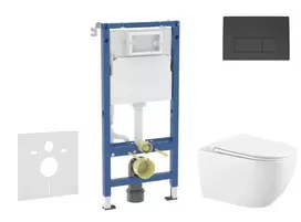 Geberit Duofix - potinkinio modulio komplektas, WC Gaia su minkšto uždarymo dangčiu ir Delta50 nuleidimo mygtuku, juodas matinis SANI11CA5118B