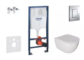 Grohe Rapid SL - Grohe Rapid SL potinkinio bakelio montavimo komplektas, Oudee unitazas su SoftClose dangčiu, Skate Cosmopolitan nuleidimo plokštelė, chromuotas SANI11BA1104