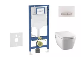 Geberit Duofix - potinkinio modulio komplektas, TECEone WC su švelnaus uždarymo dangčiu ir Sigma50 nuleidimo mygtuku, Alpių baltas SANI11CT3107