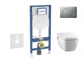 Geberit Duofix potinkinio modulio komplektas, TECEone WC su švelnaus uždarymo dangčiu ir Sigma01 nuleidimo mygtuku, matinis chromas SANI11CT2102