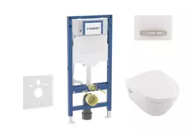 Geberit Duofix - potinkinio modulio komplektas, Architectura unitazas su švelnaus uždarymo dangčiu ir Sigma50 nuleidimo mygtuku, Alpių baltas SANI11CK3107