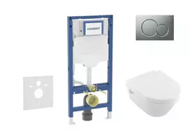 Geberit Duofix potinkinio modulio komplektas, Architectura unitazas su švelnaus uždarymo dangčiu ir Sigma01 nuleidimo mygtuku, matinis chromas SANI11CK2102