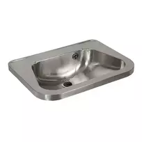 Sanela nerūdijančio plieno praustuvai - Praustuvas su perpildymo anga 600 x 420 mm, nerūdijančio plieno SLUN 26A