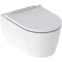 Geberit ONE - Pakabinamas unitazas su minkšto uždarymo dangčiu, TurboFlush, KeraTect, baltas/chromuotas 500.202.01.1