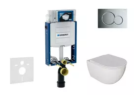 Geberit Kombifix - Komplektas: Pakabinamas elementas, Oudee unitazas ir minkšto uždarymo dangtis, Sigma01 nuleidimo mygtukas, blizgus chromas SANI15CA1114