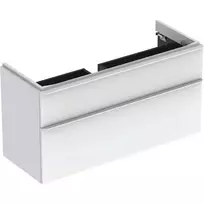 Geberit Smyle Square - Praustuvo spintelė, 118x47x62 cm, 2 stalčiai, blizgi balta/matinė balta 500.355.00.1