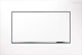 Geberit Sigma10 - Nuleidimo mygtukas SIGMA10, paleidimo/stabdymo funkcija, baltas / chromuotas 115.893.KJ.1
