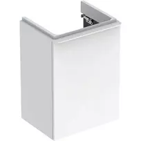 Geberit Smyle Square - Praustuvo spintelė, 44x36x62 cm, 1 durelėmis, vyriai kairėje, blizgi balta/matinė balta 500.351.00.1