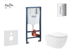 Grohe Rapid SL - Pakabinamo elemento komplektas, WC Oudee Vortex su švelnaus uždarymo dangčiu ir Skate Cosmopolitan nuleidimo mygtuku, chromuotas SANI11BA3109