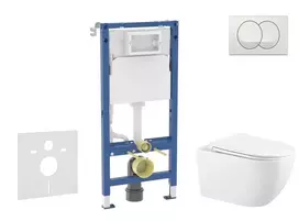 Geberit Duofix potinkinio modulio komplektas, WC Gaia su minkšto uždarymo dangčiu ir Delta nuleidimo mygtuku, baltas SANI11CA3143B